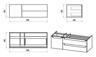 Подвесная тумба под раковину Brevita Cargo CAR-01120-011П2Я 120см белый